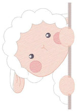 Load image into Gallery viewer, Peek a boo Sheep embroidery design - Lamb embroidery designs machine embroidery pattern - Baby boy embroidery file - Animal quilt embroidery
