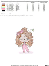 Cargar imagen en el visor de la galería, Teenager girl embroidery designs - Baby Girl embroidery design machine embroidery pattern - Girl with long wavy hair embroidery file pes dst
