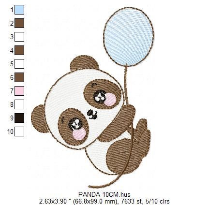 Panda embroidery design - Animal embroidery designs machine embroidery pattern - Baby boy embroidery file - Panda with butterfly download