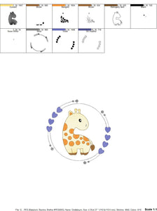 Frame Giraffe embroidery designs - Safari animals embroidery design machine embroidery pattern - Baby girl embroidery - instant download
