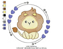 Load image into Gallery viewer, Lion with frame embroidery designs - Safari animal embroidery design machine embroidery pattern - Boy embroidery file - instant download pes
