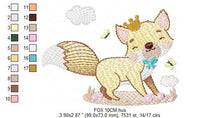 Carica l&#39;immagine nel visualizzatore di Gallery, King Fox embroidery designs - Red Fox embroidery design machine embroidery pattern - Woodland Animal with crown embroidery file - download

