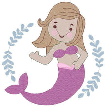 Carica l&#39;immagine nel visualizzatore di Gallery, Mermaid embroidery designs - Sea Princess embroidery design machine embroidery pattern - Mermaid rippled design - Baby Girl embroidery file
