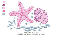 Cargar imagen en el visor de la galería, Starfish embroidery designs - Star sea embroidery design machine embroidery pattern - Mermaid embroidery design - Shell embroidery ocean
