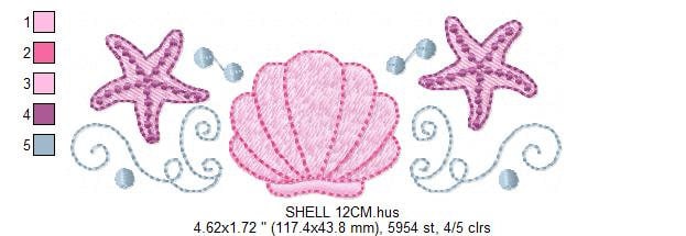Pearl embroidery designs - Deep sea shells embroidery design machine embroidery pattern - Sea star embroidery file - embroidery download pes
