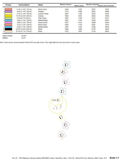 Star and moon line embroidery designs - Divider embroidery design machine embroidery pattern - Line embroidery - kitchen towel embroidery