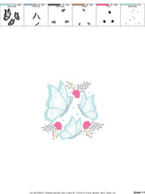 Cargar imagen en el visor de la galería, Butterfly embroidery design - Flowers embroidery designs machine embroidery pattern - Kitchen Towel embroidery file - instant download
