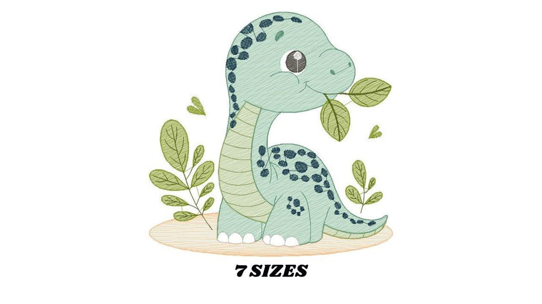 Dinosaur embroidery designs - Dino embroidery design machine embroidery pattern - instant download - Baby boy embroidery file brontosaurus