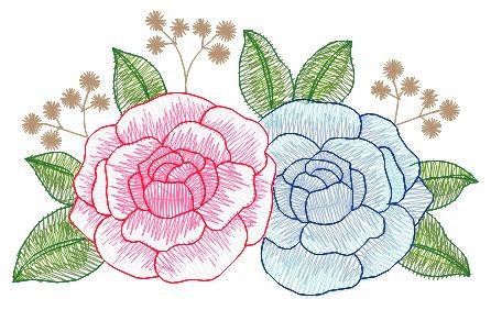 Roses embroidery designs - Kitchen Towel embroidery design machine embroidery pattern - Rose embroidery file flower - instant download pes