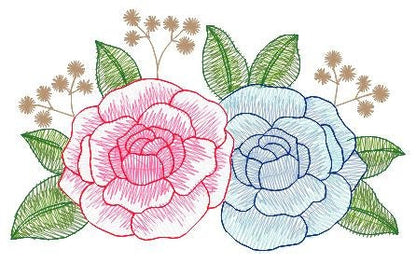 Roses embroidery designs - Kitchen Towel embroidery design machine embroidery pattern - Rose embroidery file flower - instant download pes