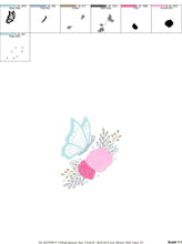 Cargar imagen en el visor de la galería, Butterfly embroidery design - Flowers embroidery designs machine embroidery pattern - Kitchen Tea Towel embroidery file - instant download
