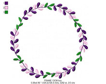 Carica l&#39;immagine nel visualizzatore di Gallery, Lavender Monogram Frame embroidery designs - Flower embroidery design machine embroidery pattern - Lavender wreath embroidery file download
