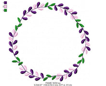 Charger l&#39;image dans la galerie, Lavender Monogram Frame embroidery designs - Flower embroidery design machine embroidery pattern - Lavender wreath embroidery file download
