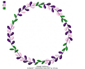 Lavender Monogram Frame embroidery designs - Flower embroidery design machine embroidery pattern - Lavender wreath embroidery file download