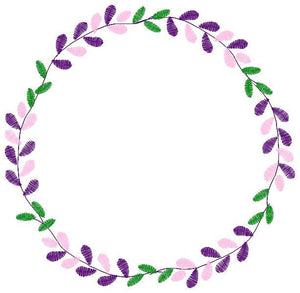 Lavender Monogram Frame embroidery designs - Flower embroidery design machine embroidery pattern - Lavender wreath embroidery file download