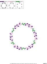 Load image into Gallery viewer, Lavender Monogram Frame embroidery designs - Flower embroidery design machine embroidery pattern - Lavender wreath embroidery file download
