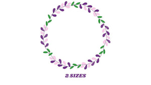 Lavender Monogram Frame embroidery designs - Flower embroidery design machine embroidery pattern - Lavender wreath embroidery file download