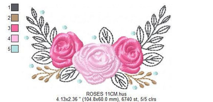 Roses embroidery designs - Towel embroidery design machine embroidery pattern - Rose embroidery file - flower embroidery for kitchen DST XXX