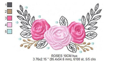 Roses embroidery designs - Towel embroidery design machine embroidery pattern - Rose embroidery file - flower embroidery for kitchen DST XXX