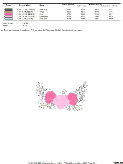 Roses embroidery designs - Towel embroidery design machine embroidery pattern - Rose embroidery file - flower embroidery for kitchen DST XXX