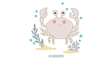 Laden Sie das Bild in den Galerie-Viewer, Crab embroidery design - Beach animals embroidery designs machine embroidery pattern - Ocean Life embroidery file - Delicate sea animal pes
