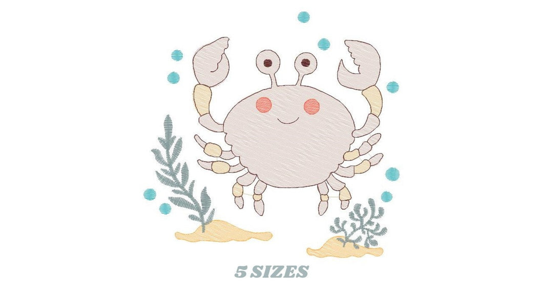 Crab embroidery design - Beach animals embroidery designs machine embroidery pattern - Ocean Life embroidery file - Delicate sea animal pes