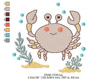 Laden Sie das Bild in den Galerie-Viewer, Crab embroidery design - Beach animals embroidery designs machine embroidery pattern - Ocean Life embroidery file - Delicate sea animal pes
