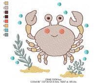 Laden Sie das Bild in den Galerie-Viewer, Crab embroidery design - Beach animals embroidery designs machine embroidery pattern - Ocean Life embroidery file - Delicate sea animal pes
