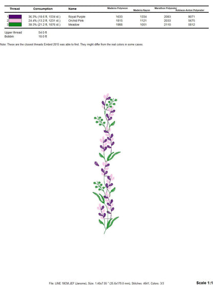 Lavender embroidery designs - Kitchen embroidery design machine embroidery pattern - Tea towel embroidery file - instant digital download - Marcia Embroidery