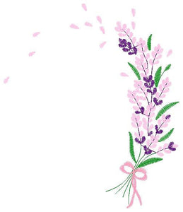 Lavender embroidery designs - Flower Bouquet embroidery design machine embroidery pattern - Kitchen towel embroidery file - download hus dst