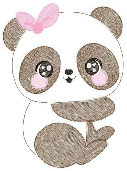 Panda embroidery design - Animal embroidery designs machine embroidery pattern - Baby girl embroidery file - Cute Sweet Panda download pes Marcia Embroidery