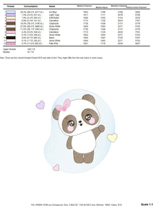 Female Panda embroidery design - Animal embroidery designs machine embroidery pattern - Baby girl embroidery file - Cute Sweet Panda design