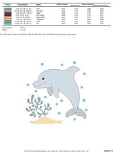 Charger l&#39;image dans la galerie, Dolphin embroidery designs - Ocean Fish embroidery design machine embroidery pattern - Dolphin with algae embroidery - delicate sea animal
