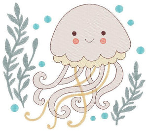 Jellyfish embroidery design - Octopus embroidery designs machine embroidery pattern - Ocean animals embroidery - instant digital download