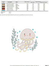 Cargar imagen en el visor de la galería, Jellyfish embroidery design - Octopus embroidery designs machine embroidery pattern - Ocean animals embroidery - instant digital download
