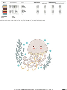 Jellyfish embroidery design - Octopus embroidery designs machine embroidery pattern - Ocean animals embroidery - instant digital download