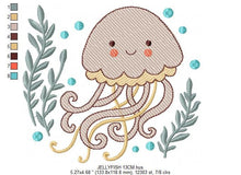 Charger l&#39;image dans la galerie, Jellyfish embroidery design - Octopus embroidery designs machine embroidery pattern - Ocean animals embroidery - instant digital download
