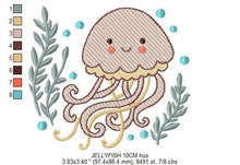 Cargar imagen en el visor de la galería, Jellyfish embroidery design - Octopus embroidery designs machine embroidery pattern - Ocean animals embroidery - instant digital download
