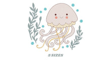 Charger l&#39;image dans la galerie, Jellyfish embroidery design - Octopus embroidery designs machine embroidery pattern - Ocean animals embroidery - instant digital download
