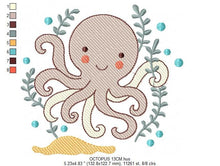 Cargar imagen en el visor de la galería, Octopus embroidery design - Sea animal embroidery designs machine embroidery pattern - Ocean animals embroidery - instant digital download
