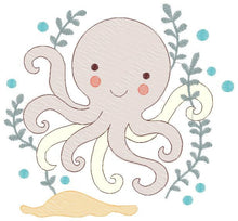 Laden Sie das Bild in den Galerie-Viewer, Octopus embroidery design - Sea animal embroidery designs machine embroidery pattern - Ocean animals embroidery - instant digital download
