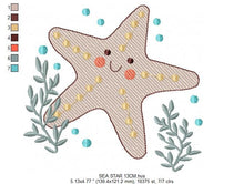 Laden Sie das Bild in den Galerie-Viewer, Starfish embroidery designs - Ocean Sea Star embroidery design machine embroidery pattern - Stars rippled design - kids embroidery ocean jef
