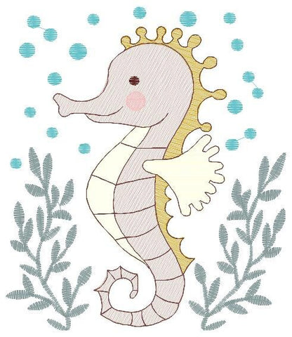 Seahorse embroidery design - Sea Animal embroidery designs machine embroidery pattern - Ocean animal embroidery file - instant download pes