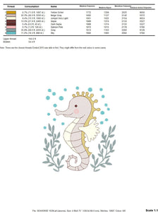 Seahorse embroidery design - Sea Animal embroidery designs machine embroidery pattern - Ocean animal embroidery file - instant download pes