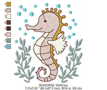 Laden Sie das Bild in den Galerie-Viewer, Seahorse embroidery design - Sea Animal embroidery designs machine embroidery pattern - Ocean animal embroidery file - instant download pes
