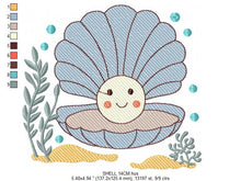 Carica l&#39;immagine nel visualizzatore di Gallery, Pearl embroidery designs - Deep sea shells embroidery design machine embroidery pattern - Children embroidery file - embroidery download pes
