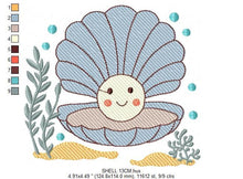 Carica l&#39;immagine nel visualizzatore di Gallery, Pearl embroidery designs - Deep sea shells embroidery design machine embroidery pattern - Children embroidery file - embroidery download pes
