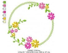 Cargar imagen en el visor de la galería, Monogram Frame embroidery designs - Flower embroidery design machine embroidery pattern - Floral embroidery file - instant download jef hus
