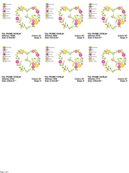 Heart with flowers embroidery designs - Flower embroidery design machine embroidery pattern - Baby girl embroidery - Heart embroidery frame