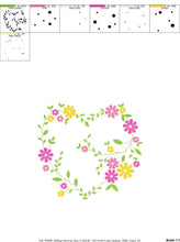 Load image into Gallery viewer, Heart with flowers embroidery designs - Flower embroidery design machine embroidery pattern - Baby girl embroidery - Heart embroidery frame
